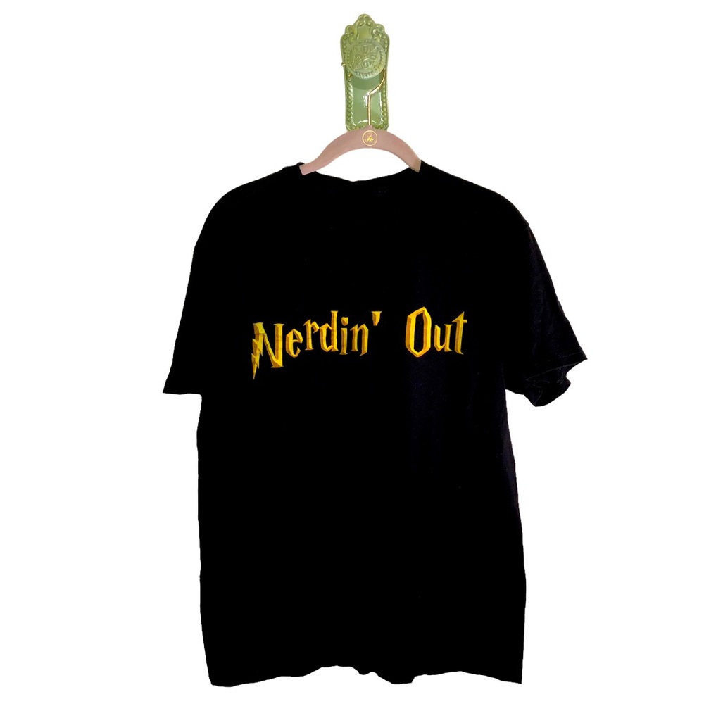 Graphic Tee Woody Show Alternative Radio Nerdin Out Nerdy Black Yellow